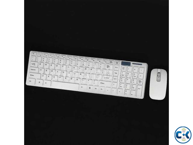 Wireless Slim White Keyboard and Wireless Optical Mouse large image 0