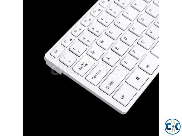 Wireless Slim White Keyboard and Wireless Optical Mouse large image 1