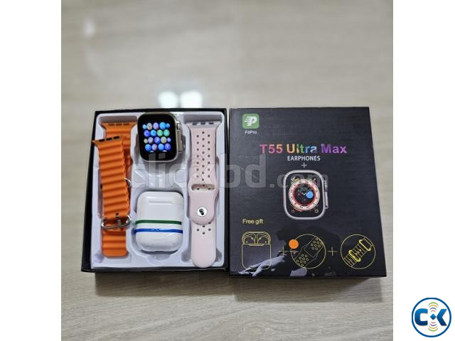 T55 Ultra Max Smart Watch With Earpods Watch 8 large image 1