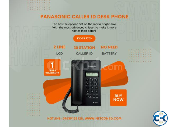 Caller ID Desk Phone Panasonic kx-ts7703 large image 0