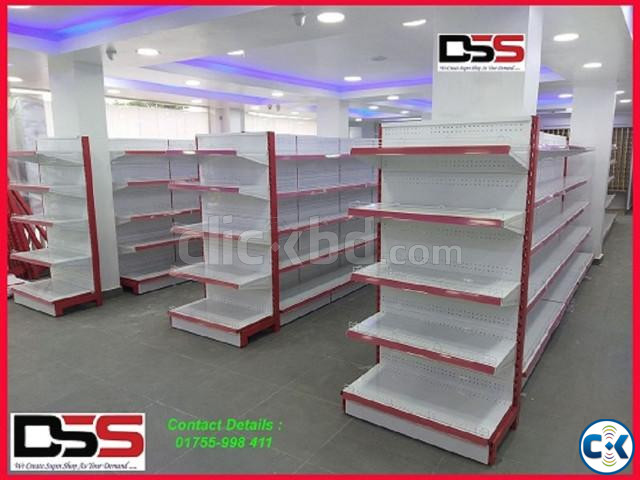 Adjustable Display Rack Wall Gondola Pharmacy Rack. large image 2