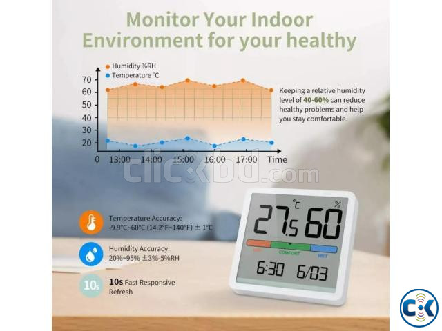 Mijia Temperature and Hygrometer with digital clock large image 2