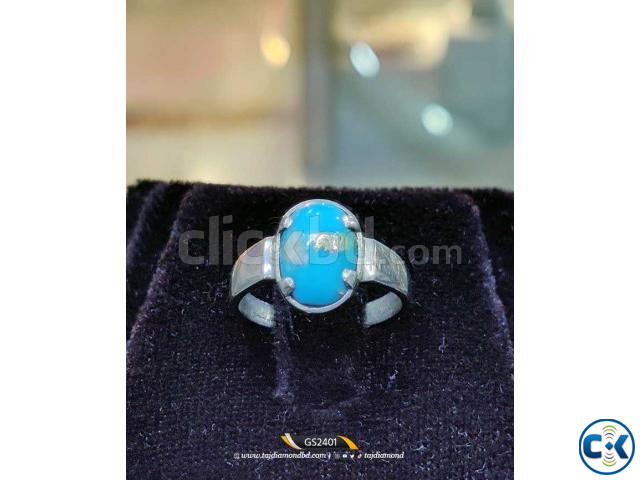 Turquoise Stone Silver Ring large image 0