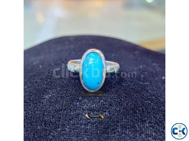 Turquoise Gemstone Silver Ring large image 2