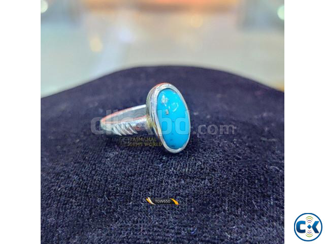 Turquoise Gemstone Silver Ring large image 3