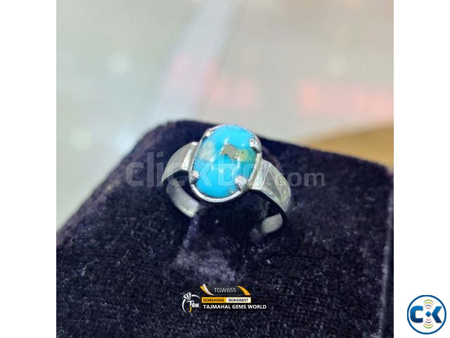 Natural Turquoise Feroza Ring Irani Nisapuri Origin Firoza R large image 0