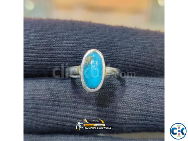 Turquoise Gemstone Jewellery Ring Men s High Quality Silver large image 2