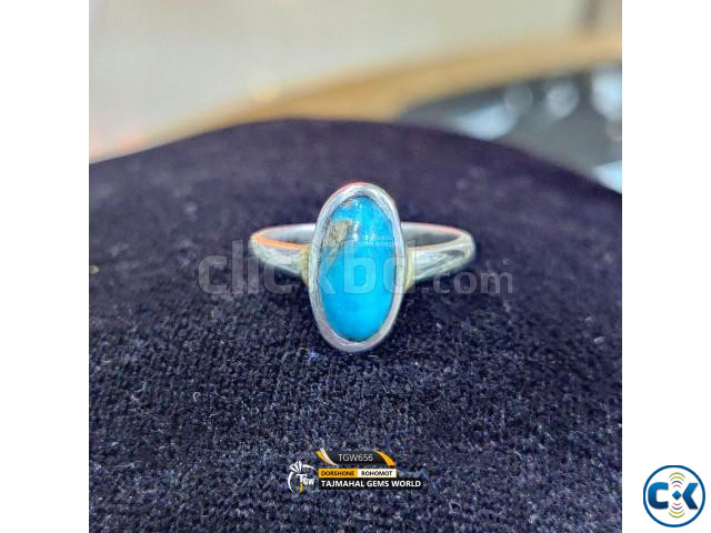 Turquoise Gemstone Jewellery Ring Men s High Quality Silver large image 3