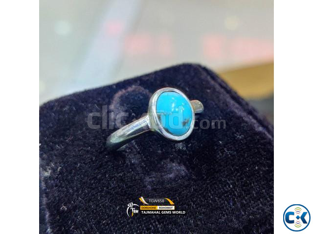 Real Turquoise Wedding Ring Antique Firoza Stone Rings For M large image 3