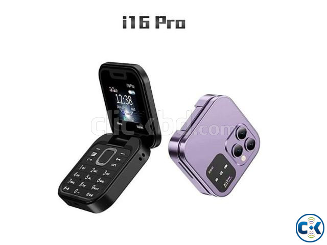 i16 Pro Flip Phone FM Radio Magic Voice Black large image 0