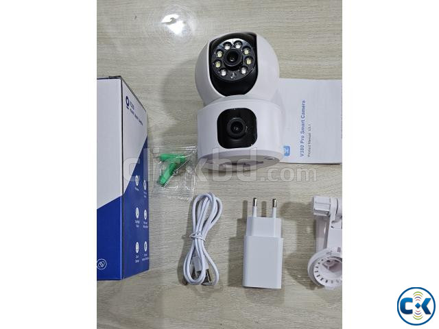 V380 Single Sim Wifi Camera Dual Lans 1080p Rotatable 360 large image 1