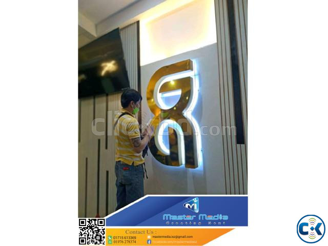 SS Golden Plastic 3d latter Signboard making large image 2