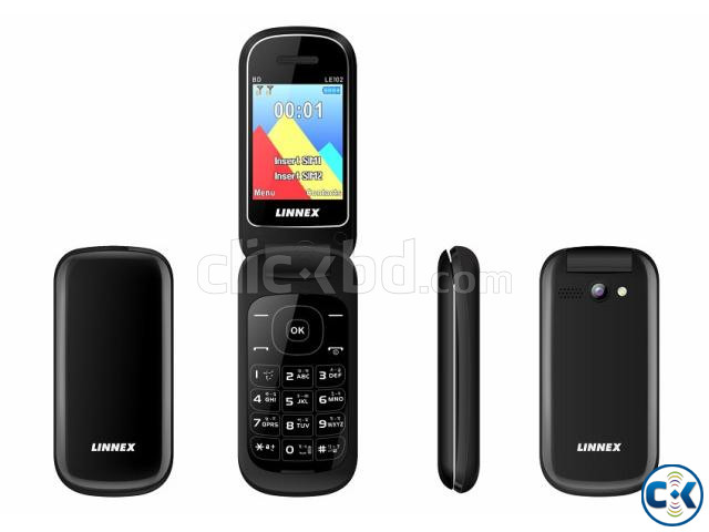 Linnex Le101 Flip Phone Black large image 0