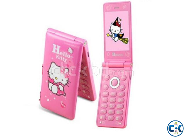 Hello Kitty D10 Folding Mobile Phone Touch Display Dual Sim large image 1