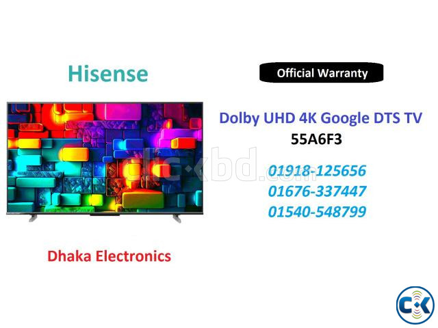 Hisense 50 inch 50A6F3 4K Google DTS TV Official large image 0