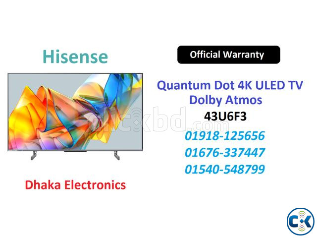 Hisense 43 inch 43U6F3 Quantum Dot 4K TV Official large image 0