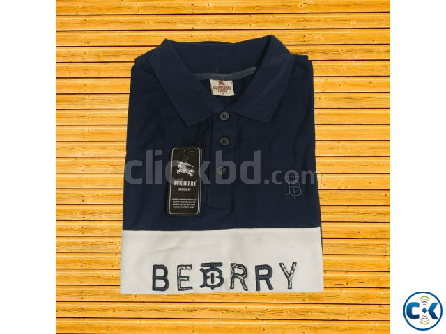 Blue Contrast Polo Shirt large image 3