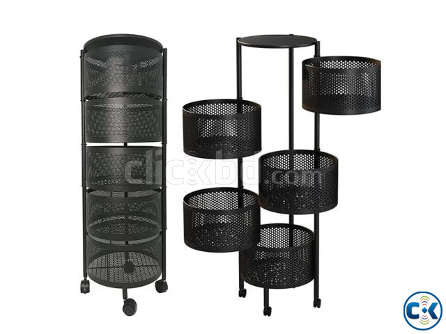 Kitchen Rack 5 Layers Rotating 4 wheel large image 1