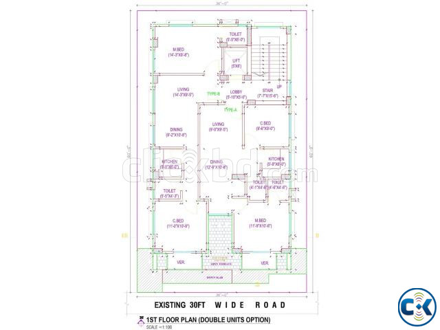 850 sft 1700 sft south face flats for sale at Aftab Nagar large image 2