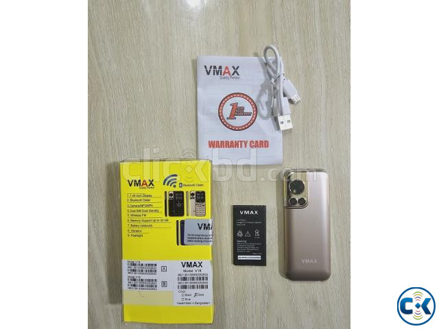 Vmax V18 Mini Card Phone Gold Dual Sim Warranty large image 2