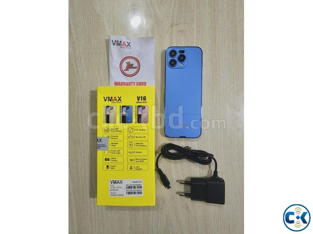 Vmax V16 Ultra Max Touch Button Phone Gold Warranty large image 1