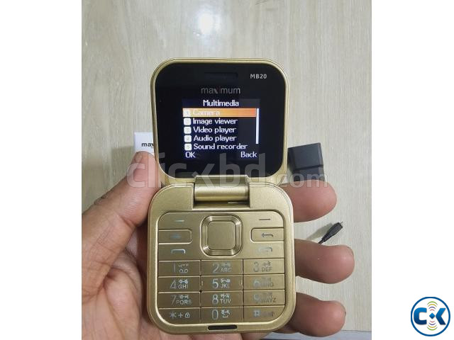 Maximus MB20 Pro Mini Folding Phone Warranty Gold large image 4