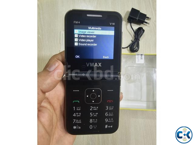 Vmax V18 Foldable Phone Dual Sim With Cover Warranty Gold large image 4