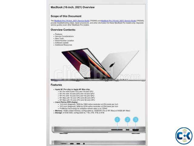 Apple MacBook Pro 16-inch 2021 Technician Guide Service Manu large image 0