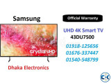 Samsung 43 inch DU7500 Crystal UHD 4K Smart TV Official