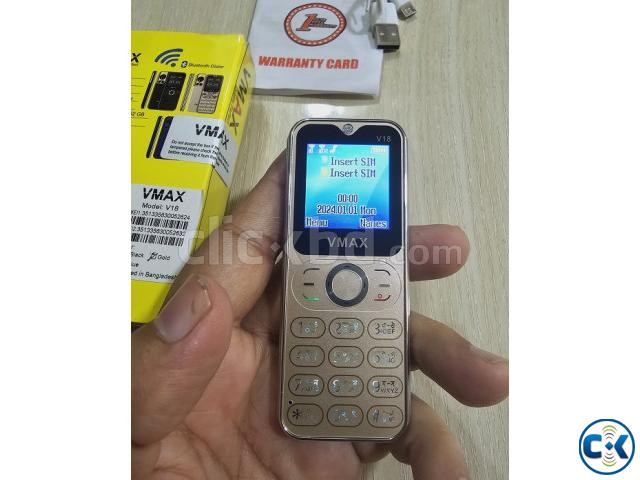 Vmax V18 Mini Card Phone Gold Dual Sim Warranty large image 4