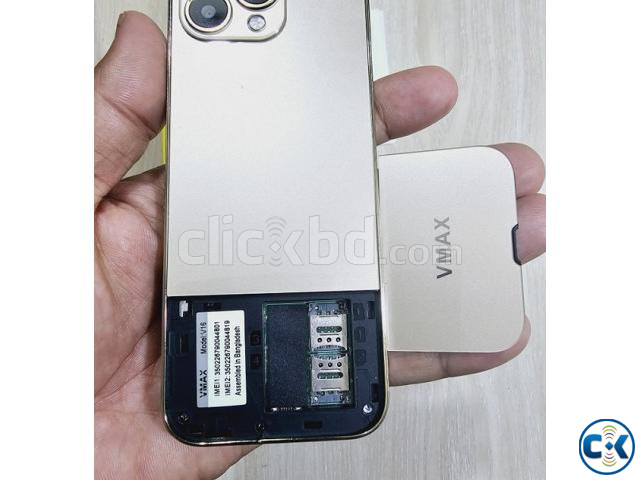 Vmax V16 Ultra Max Touch Button Phone Dual Sim Warranty Blue large image 1