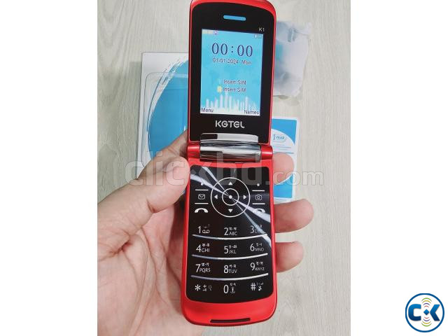 Kgtel K1 Slim Folding Phone Dual Sim Red large image 1