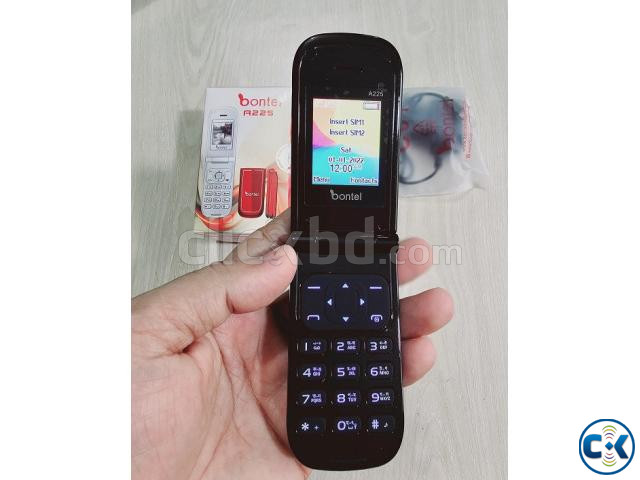 Bontel A225 Folding Phone Dual Sim Black large image 2