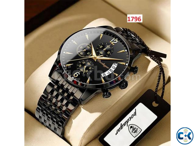 POEDAGAR Men Watch Fashion Luxury Stainless Business Quartz large image 1