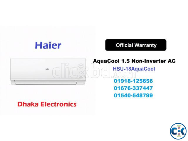 Haier 1.5 Ton Split Air Conditioner HSU-18AquaCool large image 0