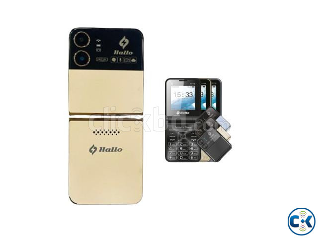 Hallo Style Foldable Phone Four Sim Warranty Black large image 0