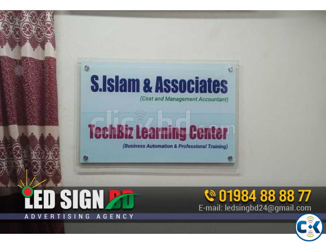 Digital Glass Name Plate For Office in BD large image 1