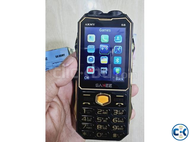 Sanee S8 Army Power Bank Phone 6000mAh Dual Sim Black large image 3