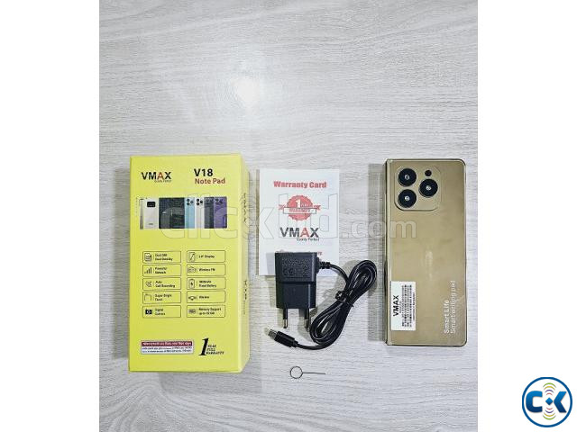 Vmax V18 Notepad Fold Phone With Warranty Gold large image 1