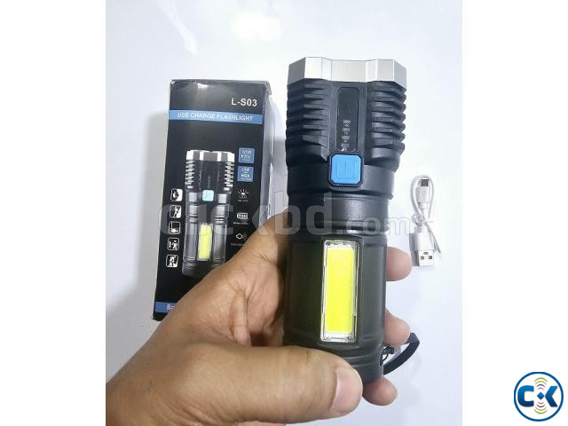 LS03 COB Flash Light Torch 4 Light Rechargeable large image 4