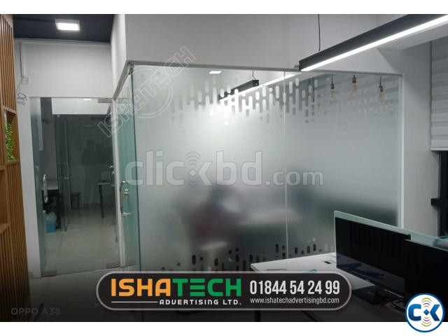 Frosted Printing Glass Sticker Victory Properties ltd large image 3