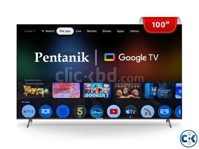 Pentanik 100 Frameless Voice Control Google TV large image 0