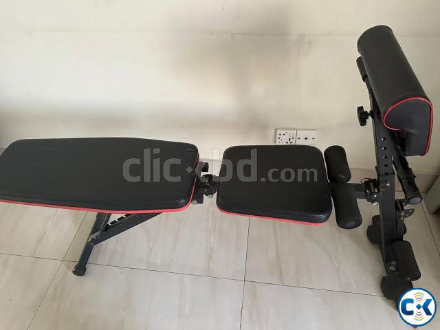 Exercise bench adjustable dumbbells 10kg each  large image 0