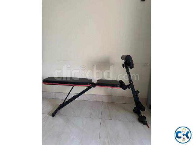 Exercise bench adjustable dumbbells 10kg each  large image 1