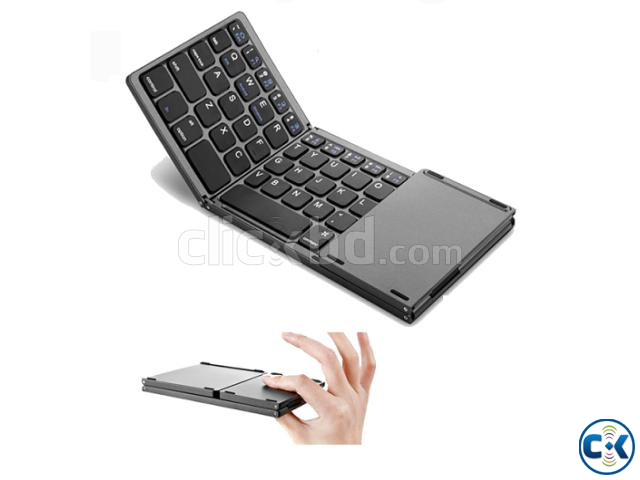 Portable Bluetooth Triple Folding Keyboard Touchpad Magnetic large image 1