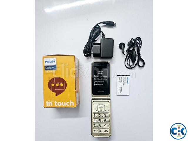 Philips E218L Folding Mobile Phone Dual Display Gold large image 2