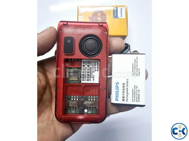 Philips E218L Folding Phone Dual Display Red large image 3