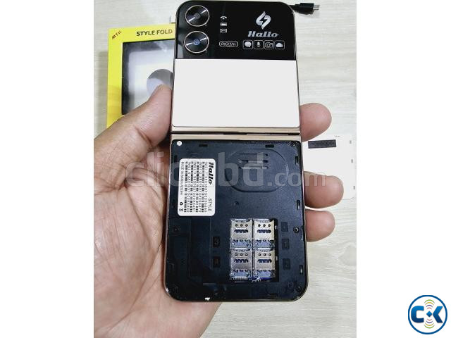 Hallo Style Folding Phone Four Sim Black large image 2