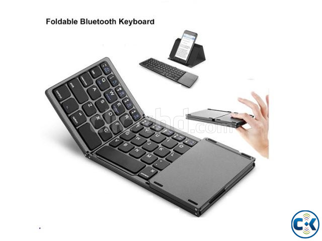 Portable Bluetooth Triple Folding Keyboard Touchpad Magnetic large image 0