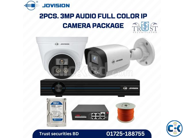 2pcs. 3MP Full color Audio IP Camera Package large image 0